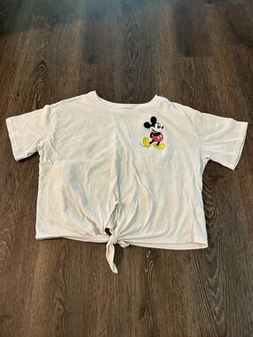 Mickey Mouse Tie-Front Tee - White